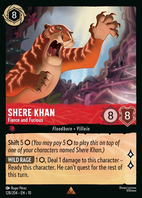 Shere Khan - Fierce and Furious — Disney Lorcana Character card from Whispers in the Well