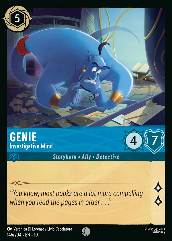 Genie - Investigative Mind — Disney Lorcana Character card from Whispers in the Well