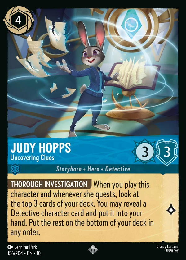 Judy Hopps - Alla Scoperta di Indizi — Disney Lorcana Personaggio card from Whispers in the Well