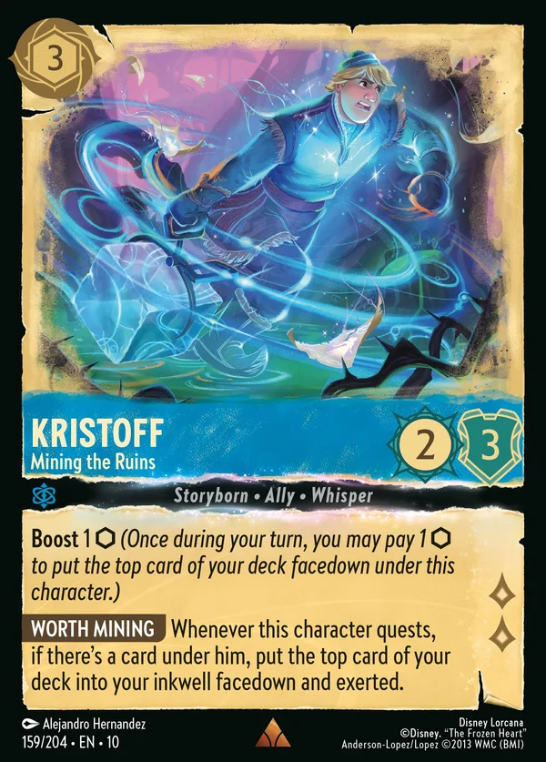 Kristoff - Mining the Ruins — Disney Lorcana Character card from Whispers in the Well