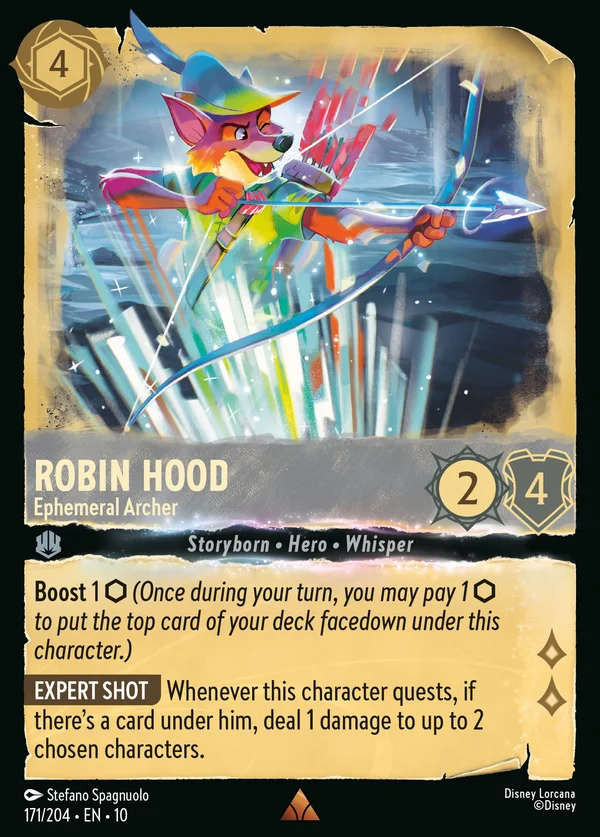 Robin Hood - Arciere Effimero — Disney Lorcana Personaggio card from Whispers in the Well