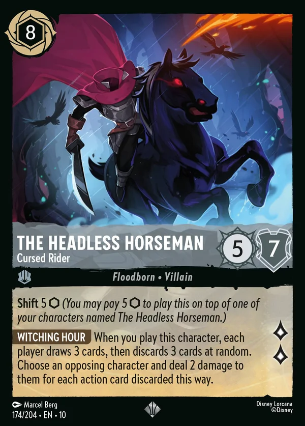 Il Cavaliere Senza Testa - Cavaliere Maledetto — Disney Lorcana Personaggio card from Whispers in the Well