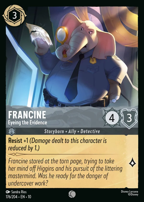 Francine - Che Esamina le Prove — Disney Lorcana Personaggio card from Whispers in the Well