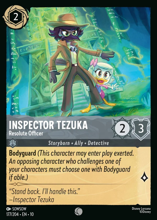 Inspector Tezuka - Resolute Officer — Disney Lorcana Character card from Whispers in the Well