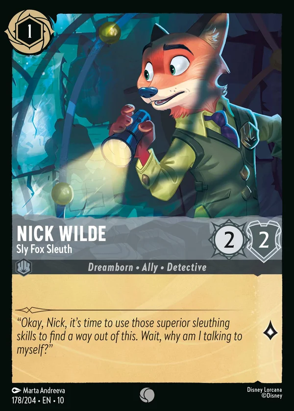 Nick Wilde - Astuto Investigatore Volpe — Disney Lorcana Personaggio card from Whispers in the Well