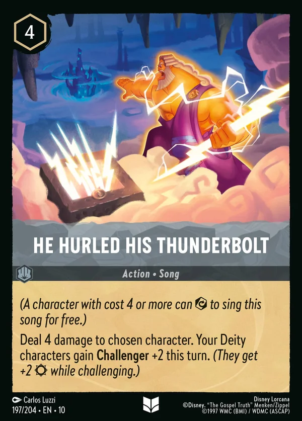 Con i suoi Fulmini — Disney Lorcana Azione card from Whispers in the Well