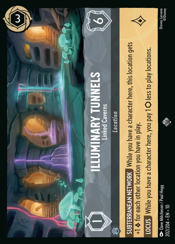 Tunnel dell'Illuminarium - Rete di Caverne — Disney Lorcana Luogo card from Whispers in the Well