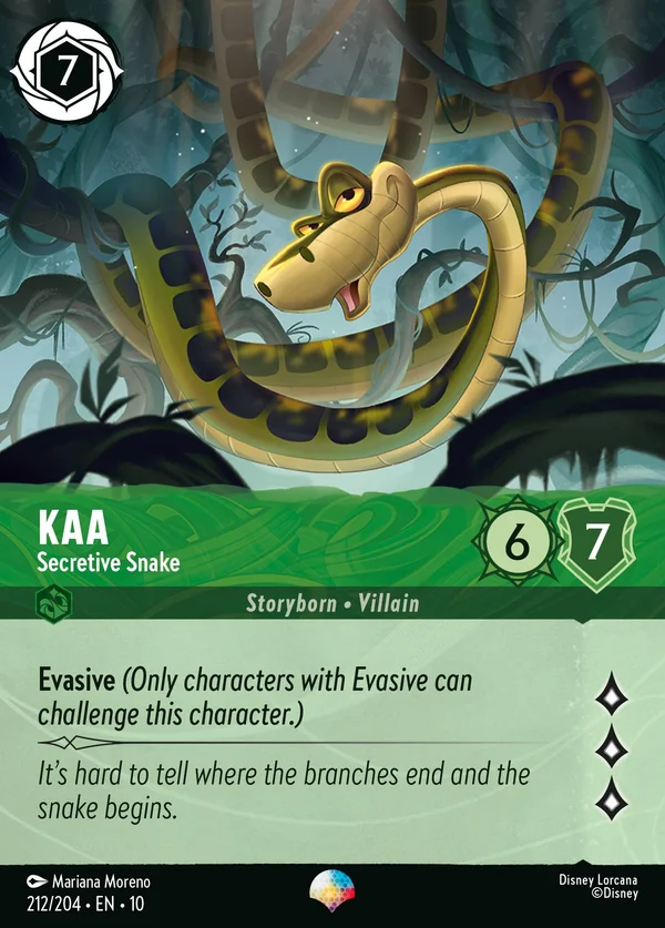 Kaa - Secretive Snake — Disney Lorcana Character card from Whispers in the Well