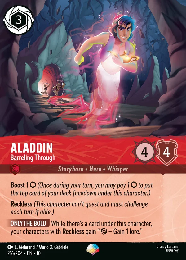 Aladdin - Alla Carica — Disney Lorcana Personaggio card from Whispers in the Well