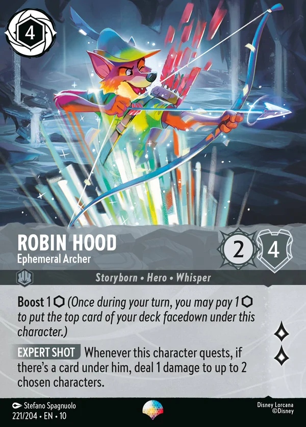 Robin Hood - Arciere Effimero — Disney Lorcana Personaggio card from Whispers in the Well