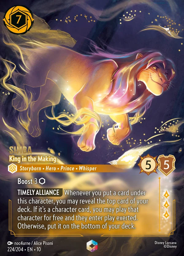 Simba - King in the Making — Disney Lorcana Character card from Whispers in the Well