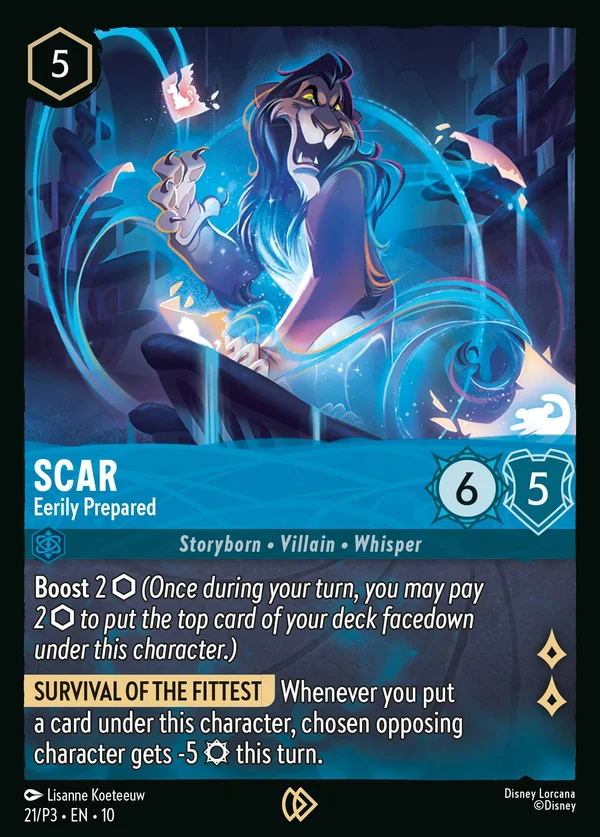 Scar - Eerily Prepared — Disney Lorcana Character card from Whispers in the Well