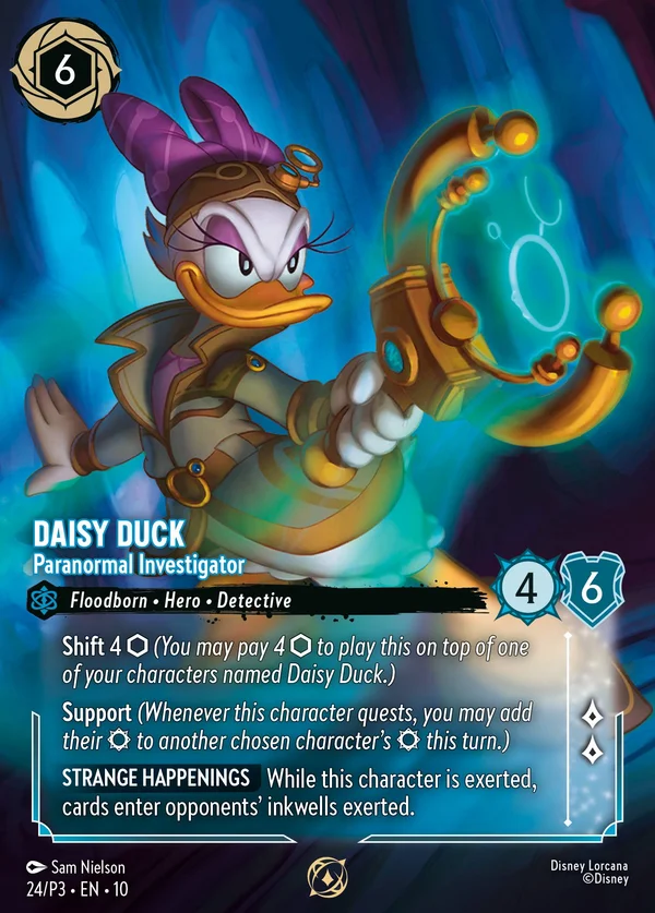 Daisy Duck - Paranormal Investigator — Disney Lorcana Character card from Whispers in the Well