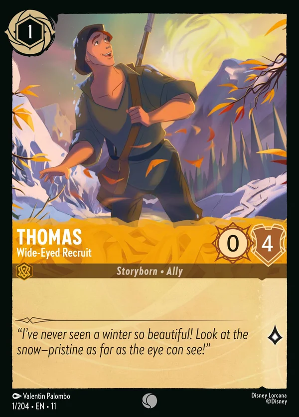 Thomas - Recluta Ingenua — Disney Lorcana Personaggio card from Winterspell