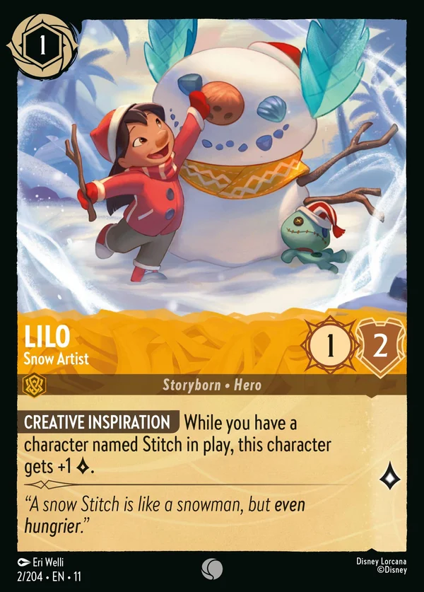 Lilo - Artista della Neve — Disney Lorcana Personaggio card from Winterspell