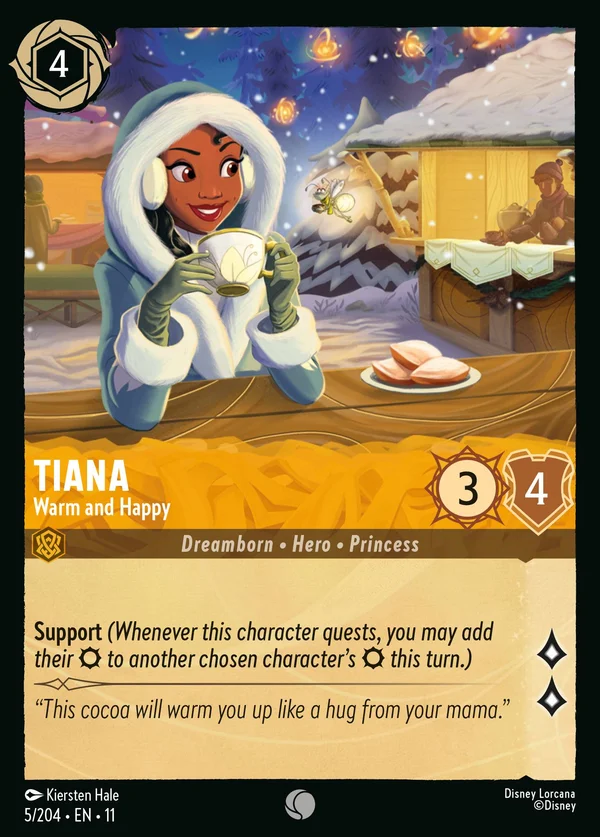 Tiana - Felice e al Calduccio — Disney Lorcana Personaggio card from Winterspell