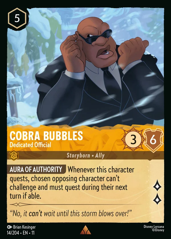 Cobra Bubbles - Dedito Agente — Disney Lorcana Personaggio card from Winterspell