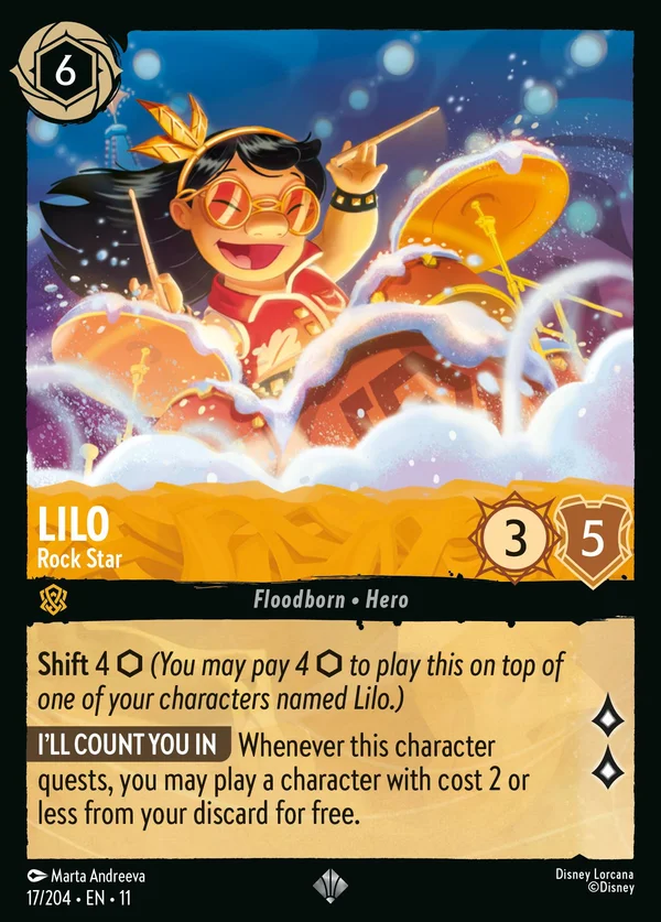 Lilo - Rock Star — Disney Lorcana Personaggio card from Winterspell