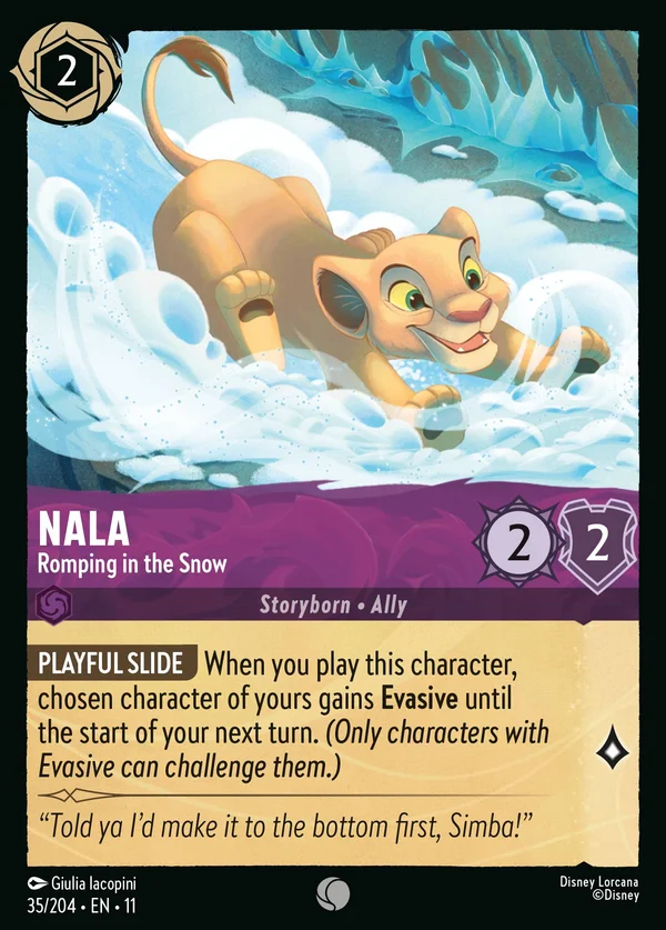Nala - Romping in the Snow — Disney Lorcana Character card from Winterspell