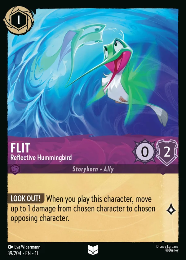 Flit - Colibrì Che Si Riflette — Disney Lorcana Personaggio card from Winterspell