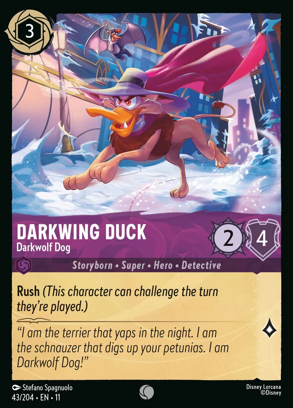 Darkwing Duck - Darkwolf Dog — Disney Lorcana Character card from Winterspell