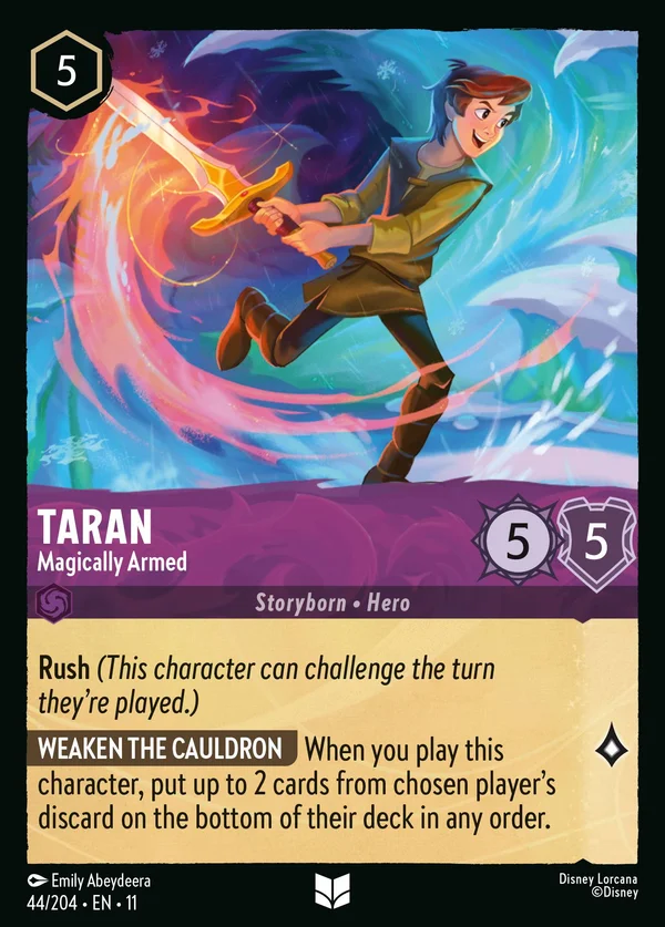 Taron - Armato Magicamente — Disney Lorcana Personaggio card from Winterspell