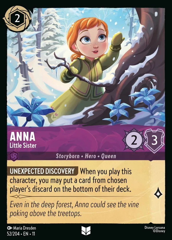Anna - Sorellina — Disney Lorcana Personaggio card from Winterspell