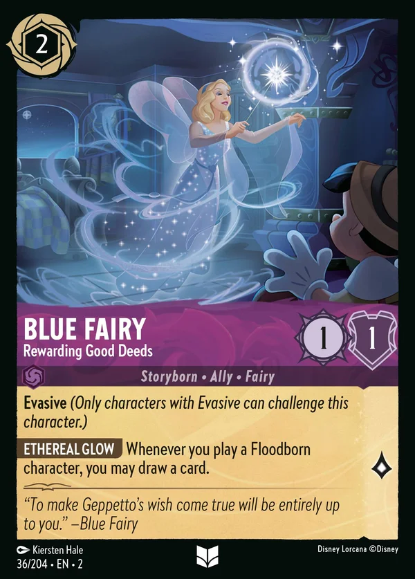 Blue Fairy - Rewarding Good Deeds — Disney Lorcana Character card from Rise of the Floodborn