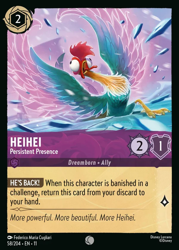 Heihei - Presenza Persistente — Disney Lorcana Personaggio card from Winterspell