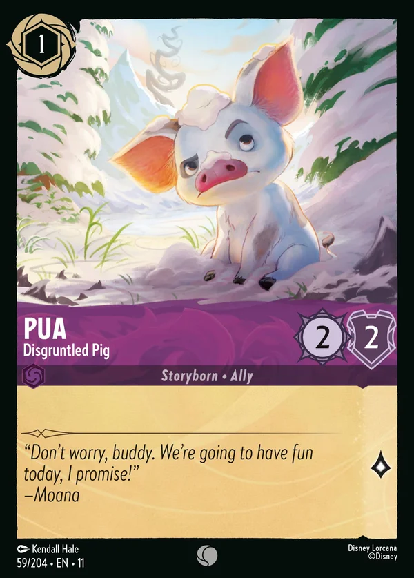 Pua - Disgruntled Pig — Disney Lorcana Character card from Winterspell