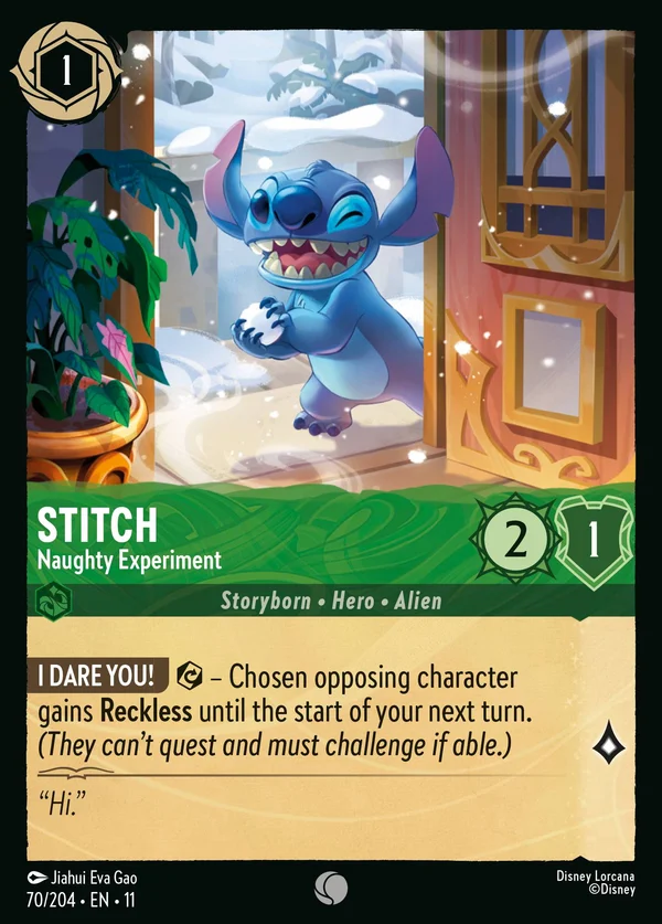 Stitch - Naughty Experiment — Disney Lorcana Character card from Winterspell