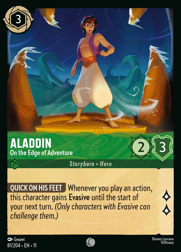 Aladdin - Sull'Orlo dell'Avventura — Disney Lorcana Personaggio card from Winterspell