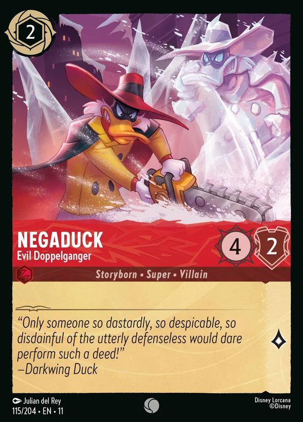 Negaduck - Sosia Malvagio — Disney Lorcana Personaggio card from Winterspell