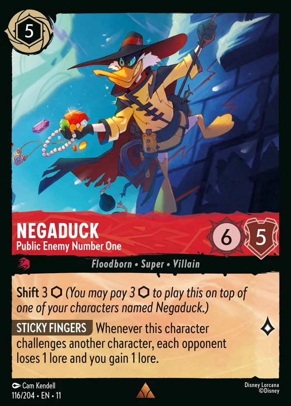 Negaduck - Public Enemy Number One — Disney Lorcana Character card from Winterspell