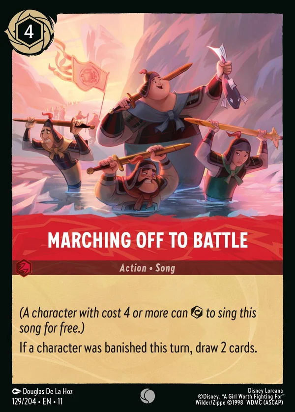 Marching Off to Battle — Disney Lorcana Action card from Winterspell