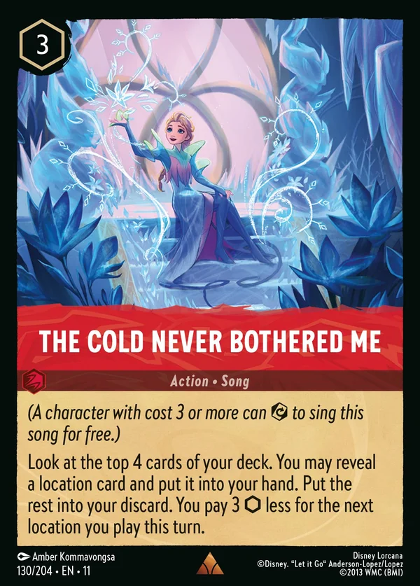 The Cold Never Bothered Me — Disney Lorcana Action card from Winterspell