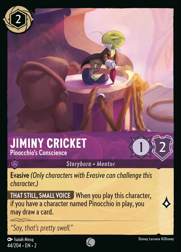 Jiminy Cricket - Pinocchio's Conscience — Disney Lorcana Character card from Rise of the Floodborn