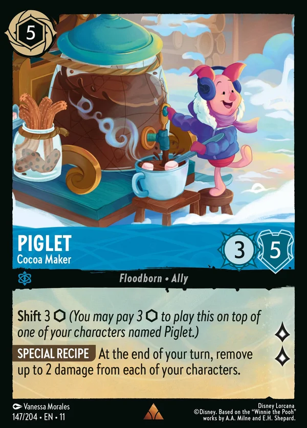 Piglet - Cocoa Maker — Disney Lorcana Character card from Winterspell