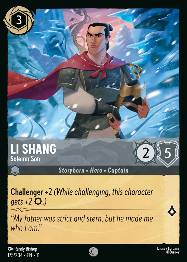 Li Shang - Figlio Solenne — Disney Lorcana Personaggio card from Winterspell