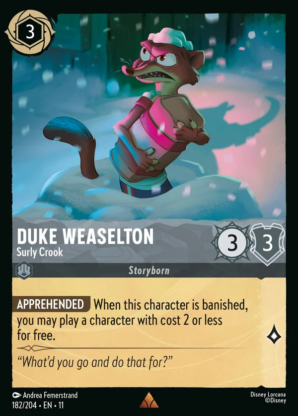 Duke Donnolesi - Furfante Scontroso — Disney Lorcana Personaggio card from Winterspell