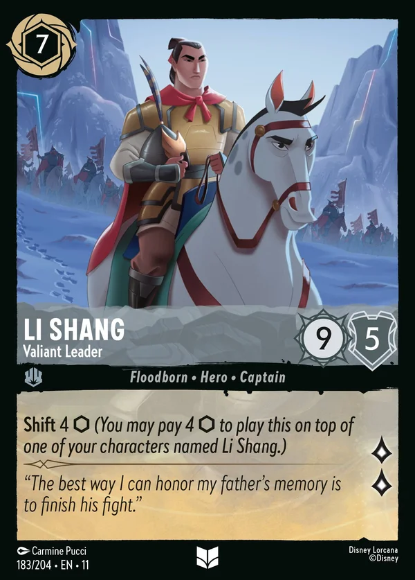 Li Shang - Leader Valoroso — Disney Lorcana Personaggio card from Winterspell