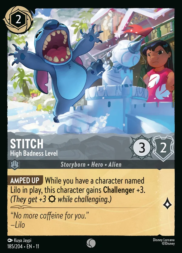 Stitch - Alto Livello di Cattiveria — Disney Lorcana Personaggio card from Winterspell
