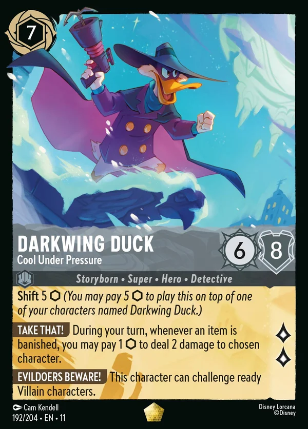 Darkwing Duck - Cool Under Pressure — Disney Lorcana Character card from Winterspell