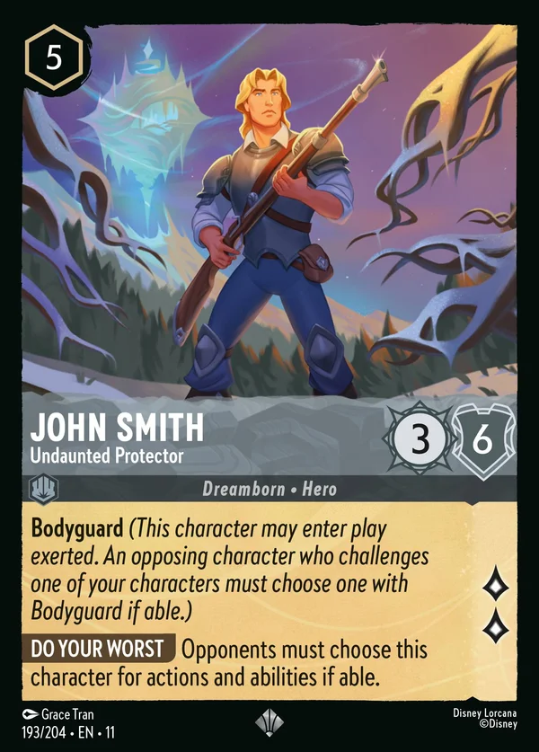 John Smith - Undaunted Protector — Disney Lorcana Character card from Winterspell