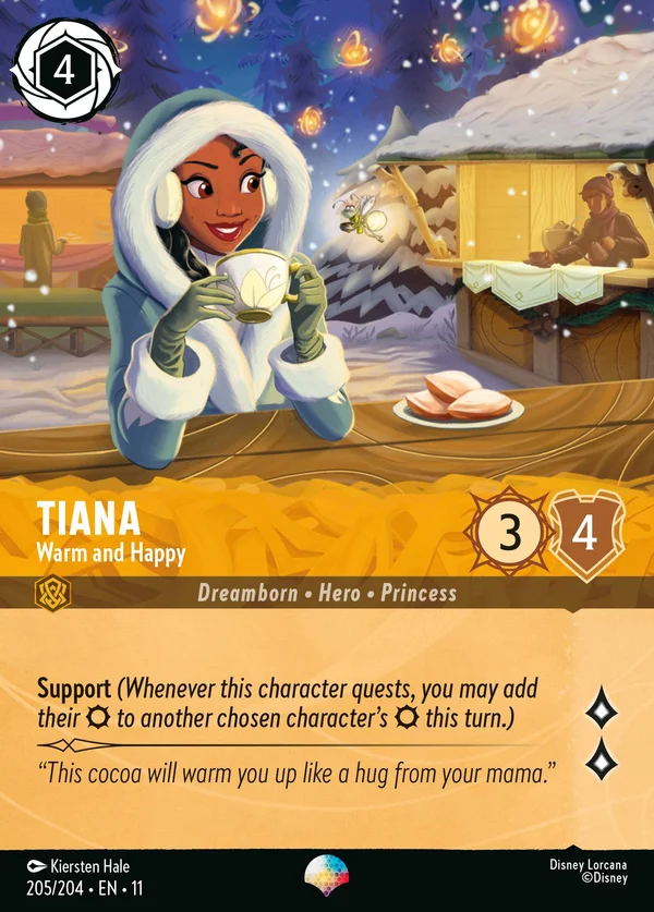 Tiana - Felice e al Calduccio — Disney Lorcana Personaggio card from Winterspell