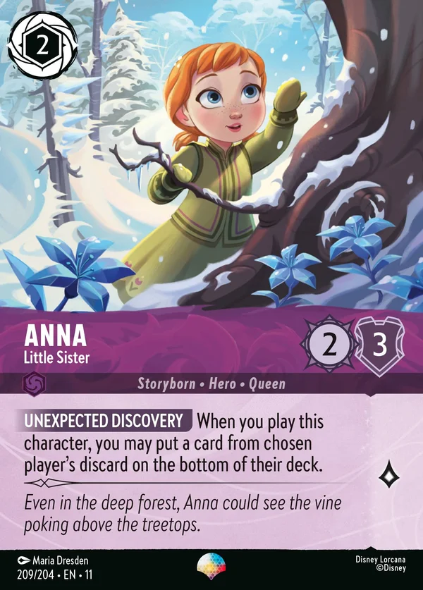 Anna - Sorellina — Disney Lorcana Personaggio card from Winterspell