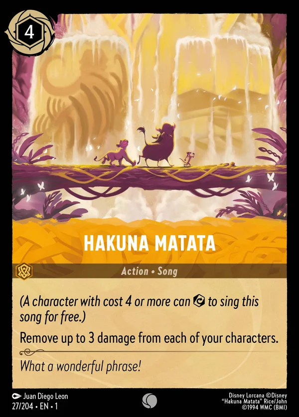 Hakuna Matata — Disney Lorcana Azione card from The First Chapter