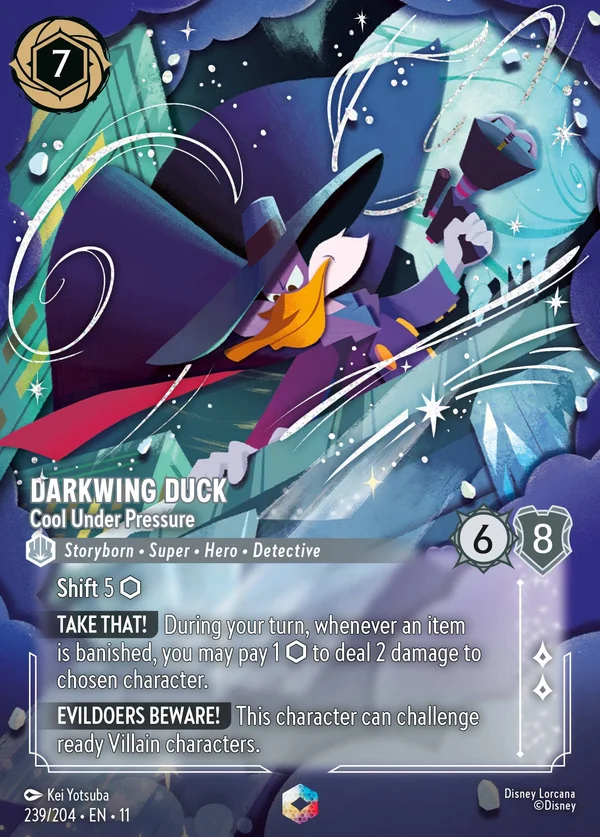 Darkwing Duck - Cool Under Pressure — Disney Lorcana Character card from Winterspell
