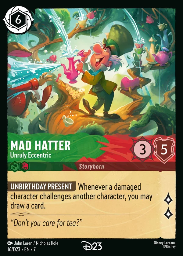 Mad Hatter - Unruly Eccentric — Disney Lorcana Character card from Archazia's Island