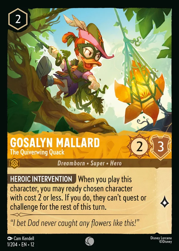 Gosalyn Mallard - The Quiverwing Quack — Disney Lorcana Character card from Wilds Unknown